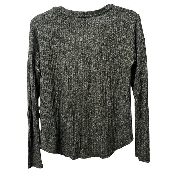 American Eagle Soft & Sexy Ribbed Long Sleeve V-Neck Green Small - Picture 3 of 7